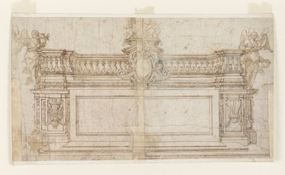 Opprissing av et alter med alternative forslag av Francesco Solimena