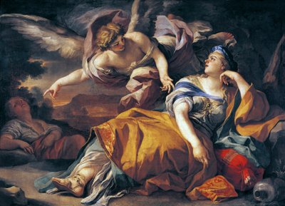 Hagar and the Angel, av Francesco Solimena (1657-1747), olje på lerret av Francesco Solimena