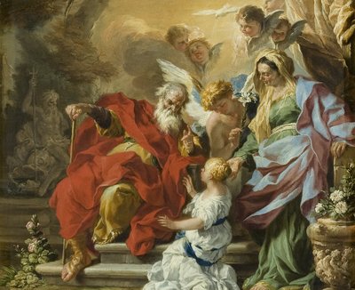 The Education of the Virgin, ca. 1680 (olje på kobber) av Francesco Solimena