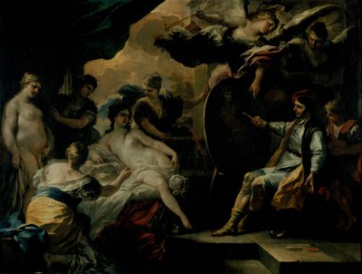Zeuxis and the Maidens of Croton (olje på kobber) av Francesco Solimena