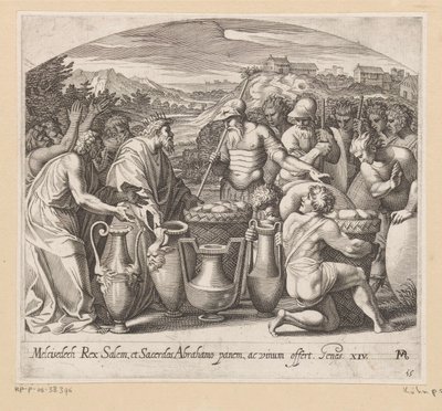Abrahams møte med Melchizedek Paintings in the Loggia of Raphael (serietittel) La Sacra Genesi (serietittel) av Francesco Villamena