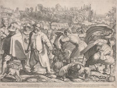 Brutto Buono steinet av fiendene hans av Francesco Villamena