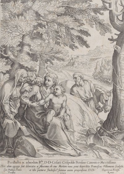 Resten på flyturen til Egypt, 1597. av Francesco Villamena