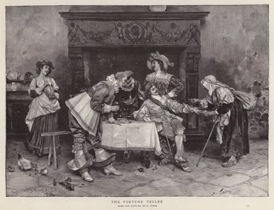 The Fortune Teller (litho) av Francesco Vinea