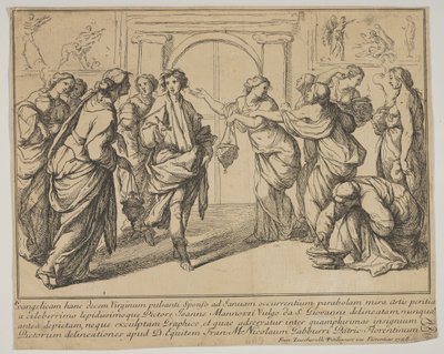 De kloke og de tåpelige jomfruene, 1728. av Francesco Zuccarelli