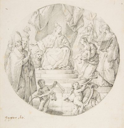 Adel presenterer et spedbarn til Venezia, 1709-87. av Francesco Zugno