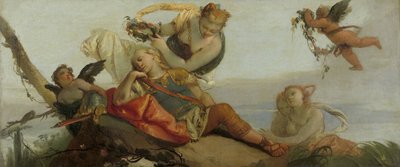 The Sleeping Rinaldo Crowned with Flowers av Armida (tidligere kalt Sleeping Mars) av Francesco Zugno
