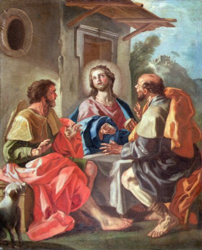 Nattverden i Emmaus (olje på lerret) av Francesco de (attr. to) Mura