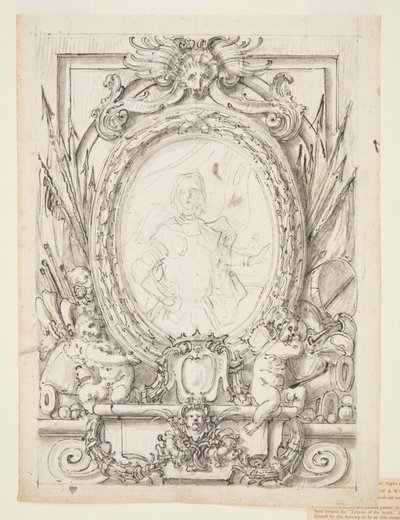 Design for et panel med portrett av en adelsmann av Francesco de Mura