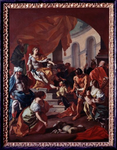Judgment of Salomon (Judgment of Salomon) Maleri av Francesco de Mura (1696-1782) Museum of the Abbey of Montecassino Italia av Francesco de Mura
