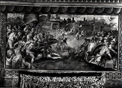 Charles V (1500-58) Against the Lutherans (fresco) (s/hv-bilde) av Francesco de Rossi Salviati Cecchino