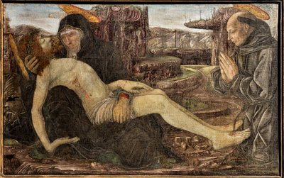 Klagesang med klient vist som St. Francis, av Francesco del Cossa av Francesco del Cossa