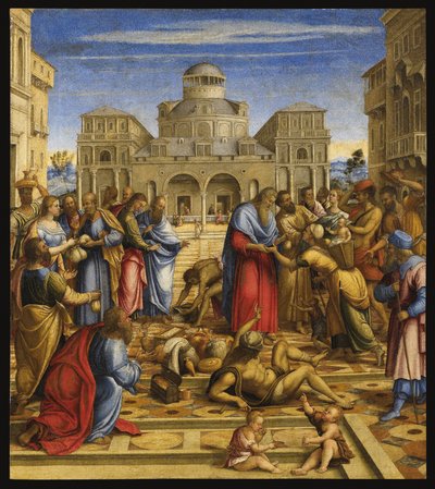 Johannes den barmhjertige i Alexandria av Francesco di Bernardo de Vecchi Santacroce