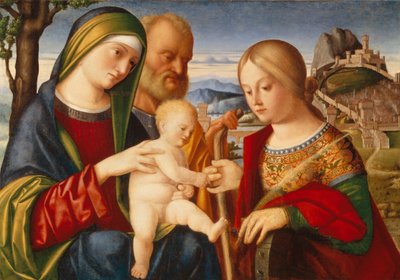 Det mystiske ekteskapet til Saint Catherine av Francesco di Bernardo de Vecchi Santacroce