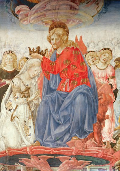 Detalj av Jomfruens kroning (olje på panel) av Francesco di Giorgio Martini