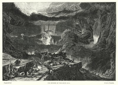 Åpningen av det sjette seglet (gravering) av Francis (after) Danby