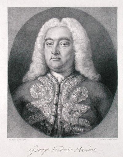 George Frederick Handel (1685-1759) gravert av Frederick Christian Lewis I (1779-1856) 1828 (gravering) av Francis (after) Kyte