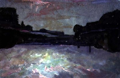 Elv-solnedgang av Francis Abel William Taylor Armstrong