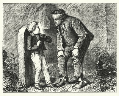 Illustrasjon for store forventninger av Charles Dickens (gravering) av Francis Arthur Fraser