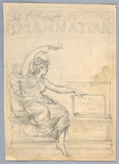 Design for omslaget til Manhattan Illustrated Monthly Magazine av Francis Augustus Lathrop