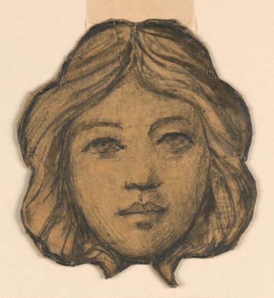 Head of a Woman (Prosjekt for farget glass) av Francis Augustus Lathrop