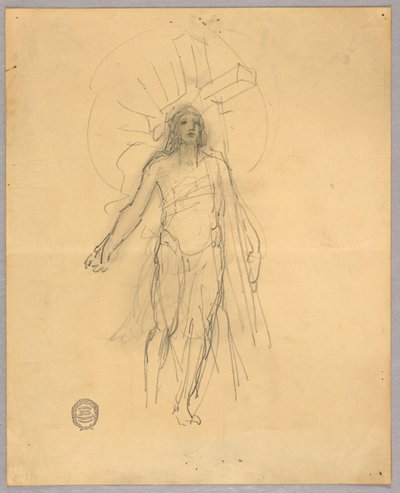 Skisse for Sentralfigur i Himmelfart av Francis Augustus Lathrop
