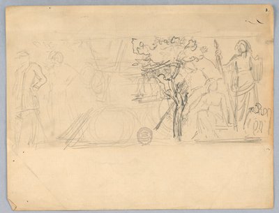 Skisse for et veggmaleri av Francis Augustus Lathrop