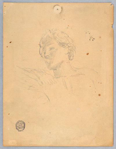 Skisse for hodet til en engel av Francis Augustus Lathrop