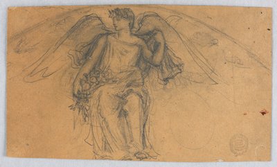 Skisse av engel med blomster av Francis Augustus Lathrop