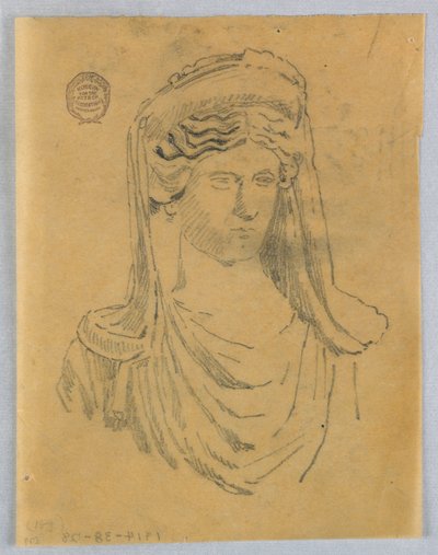 Skisse av byste av en kvinne av Francis Augustus Lathrop