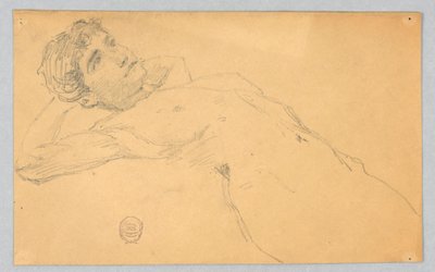 Skisse av naken kvinne av Francis Augustus Lathrop