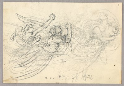 Skisse av figurgruppe for Ascension av Francis Augustus Lathrop