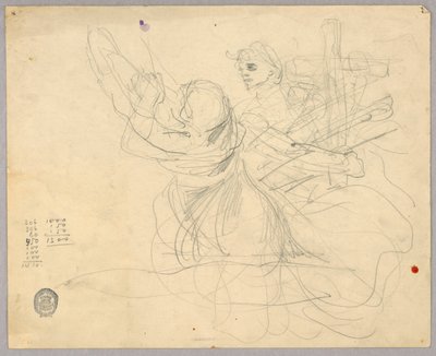 Skisse av figurer for Ascension av Francis Augustus Lathrop
