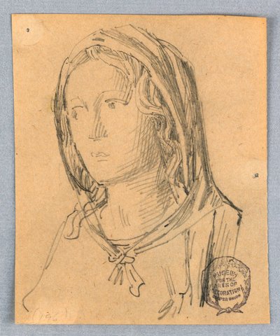 Skisse av hodet til Madonnaen av Francis Augustus Lathrop