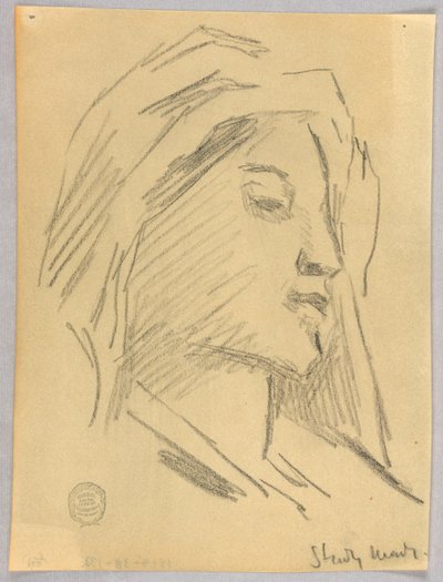 Skisse av kvinnens hode av Francis Augustus Lathrop