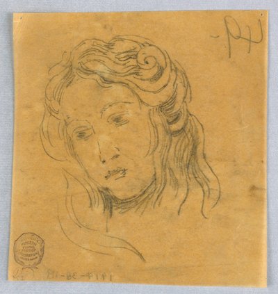 Skisse av kvinnens hode av Francis Augustus Lathrop
