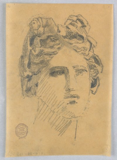 Skisse av kvinnens hode av Francis Augustus Lathrop