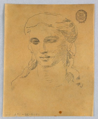 Skisse av kvinnens hode av Francis Augustus Lathrop