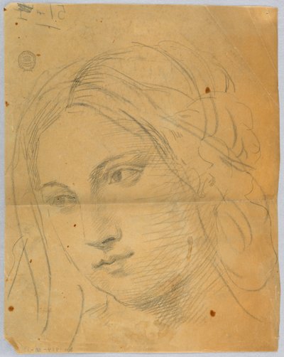 Skisse av kvinnens hode av Francis Augustus Lathrop