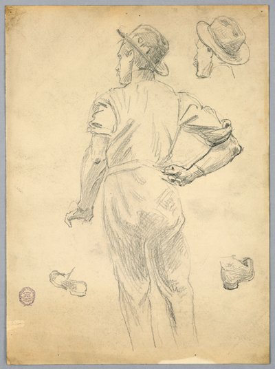 Skisse av en mann av Francis Augustus Lathrop
