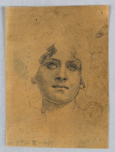 Skisse av en kvinnes ansikt av Francis Augustus Lathrop