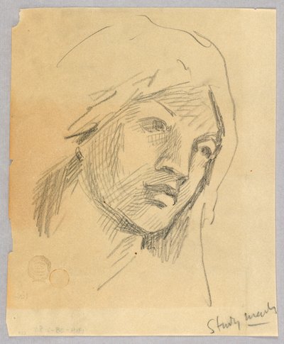 Skisse av et kvinnehode av Francis Augustus Lathrop