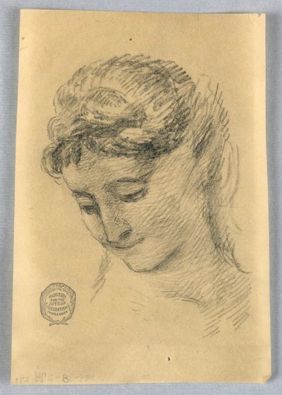 Skisse av et kvinnehode av Francis Augustus Lathrop
