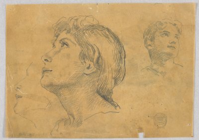 Skisser av to hoder av Francis Augustus Lathrop