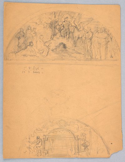 Skisser av to lunetter av Francis Augustus Lathrop