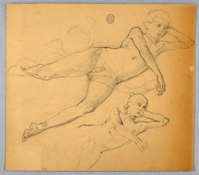 Studier av nakenfigur av Francis Augustus Lathrop