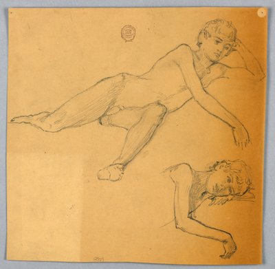 Studier av nakenfigur av Francis Augustus Lathrop