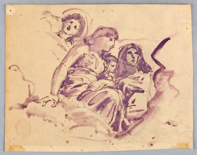 Studie av himmelske figurer av Francis Augustus Lathrop