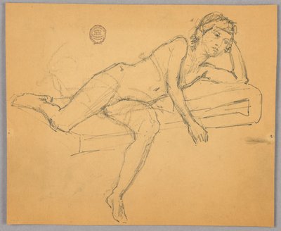 Studie av nakenfigur av Francis Augustus Lathrop