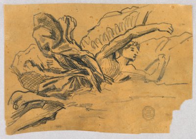 Studie av en engel med draperi av Francis Augustus Lathrop